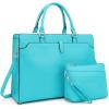 imageYZAOLL 156quot Vegan Leather Laptop Bag for Women Lightweight WaterResistant Work Tote ampamp Briefcase for TravelCollegeOfficeJblue