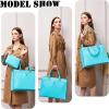 imageYZAOLL 156quot Vegan Leather Laptop Bag for Women Lightweight WaterResistant Work Tote ampamp Briefcase for TravelCollegeOfficeJblue
