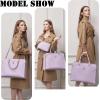 imageYZAOLL 156quot Vegan Leather Laptop Bag for Women Lightweight WaterResistant Work Tote ampamp Briefcase for TravelCollegeOfficePurple