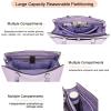 imageYZAOLL 156quot Vegan Leather Laptop Bag for Women Lightweight WaterResistant Work Tote ampamp Briefcase for TravelCollegeOfficePurple