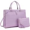 imageYZAOLL 156quot Vegan Leather Laptop Bag for Women Lightweight WaterResistant Work Tote ampamp Briefcase for TravelCollegeOfficePurple