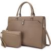 imageYZAOLL 156quot Vegan Leather Laptop Bag for Women Lightweight WaterResistant Work Tote ampamp Briefcase for TravelCollegeOfficeCamel