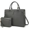 imageYZAOLL 156quot Vegan Leather Laptop Bag for Women Lightweight WaterResistant Work Tote ampamp Briefcase for TravelCollegeOfficeDarkgrey