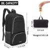 imageYZAOLL 30L Lightweight Packable Travel Hiking Backpack Daypack Foldable Backpack Water Resistant Daypack for Women MenBlack