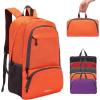 imageYZAOLL 30L Lightweight Packable Travel Hiking Backpack Daypack Foldable Backpack Water Resistant Daypack for Women MenLorange