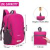 imageYZAOLL Ultra Lightweight Packable Backpack 20L Foldable Backpack Water Resistant Daypack for Women Men Travel Hiking BackpackRose