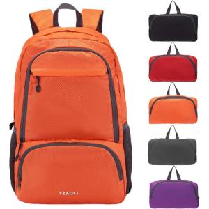 imageYZAOLL 30L Lightweight Packable Travel Hiking Backpack Daypack Foldable Backpack Water Resistant Daypack for Women MenLorange