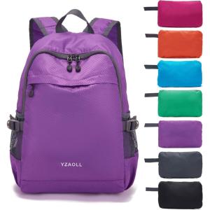 imageYZAOLL Small Lightweight Packable Hiking Backpack 20L Hiking Backpack Day Pack for Women Men Travel Camping VacationBlackA20lpurple