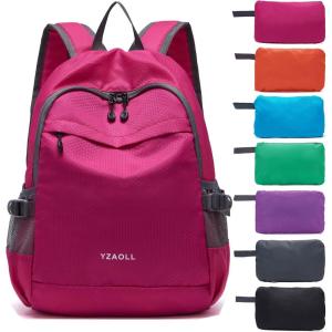 imageYZAOLL Small Lightweight Packable Hiking Backpack 20L Hiking Backpack Day Pack for Women Men Travel Camping VacationBlackA20lrose