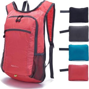 imageYZAOLL Small Lightweight Packable Hiking Backpack 20L Hiking Backpack Day Pack for Women Men Travel Camping VacationOrangeC15lred