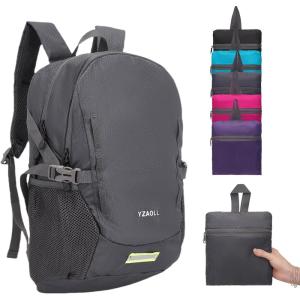 imageYZAOLL Ultra Lightweight Packable Backpack 20L Foldable Backpack Water Resistant Daypack for Women Men Travel Hiking BackpackGray