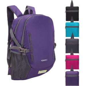 imageYZAOLL Ultra Lightweight Packable Backpack 20L Foldable Backpack Water Resistant Daypack for Women Men Travel Hiking BackpackLpurple