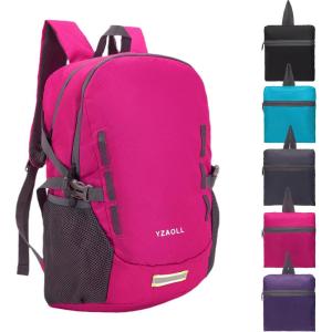 imageYZAOLL Ultra Lightweight Packable Backpack 20L Foldable Backpack Water Resistant Daypack for Women Men Travel Hiking BackpackRose