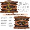 imagePurses for Women Handbag Wallet Tote Shoulder Hobo Bag Top Handle Satchel Purse Set 2pcs with 3 CompartmentsAbrown