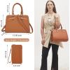 imagePurses for Women Handbag Wallet Tote Shoulder Hobo Bag Top Handle Satchel Purse Set 2pcs with 3 CompartmentsAbrown