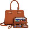 imagePurses for Women Handbag Wallet Tote Shoulder Hobo Bag Top Handle Satchel Purse Set 2pcs with 3 CompartmentsAbrown