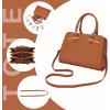 imagePurses for Women Handbag Wallet Tote Shoulder Hobo Bag Top Handle Satchel Purse Set 2pcs with 3 CompartmentsAbrown