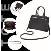 imagePurses for Women Handbag Wallet Tote Shoulder Hobo Bag Top Handle Satchel Purse Set 2pcs with 3 CompartmentsBlack