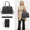 imagePurses for Women Handbag Wallet Tote Shoulder Hobo Bag Top Handle Satchel Purse Set 2pcs with 3 CompartmentsBlack