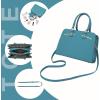 imagePurses for Women Handbag Wallet Tote Shoulder Hobo Bag Top Handle Satchel Purse Set 2pcs with 3 CompartmentsBluegreen