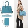 imagePurses for Women Handbag Wallet Tote Shoulder Hobo Bag Top Handle Satchel Purse Set 2pcs with 3 CompartmentsBluegreen
