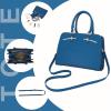 imagePurses for Women Handbag Wallet Tote Shoulder Hobo Bag Top Handle Satchel Purse Set 2pcs with 3 CompartmentsCqblue