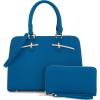 imagePurses for Women Handbag Wallet Tote Shoulder Hobo Bag Top Handle Satchel Purse Set 2pcs with 3 CompartmentsCqblue