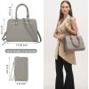 imagePurses for Women Handbag Wallet Tote Shoulder Hobo Bag Top Handle Satchel Purse Set 2pcs with 3 CompartmentsLightgray