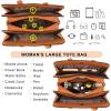 imagePurses for Women Handbag Wallet Tote Shoulder Hobo Bag Top Handle Satchel Purse Set 2pcs with 3 CompartmentsOrange