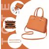 imagePurses for Women Handbag Wallet Tote Shoulder Hobo Bag Top Handle Satchel Purse Set 2pcs with 3 CompartmentsOrange