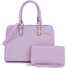 imagePurses for Women Handbag Wallet Tote Shoulder Hobo Bag Top Handle Satchel Purse Set 2pcs with 3 CompartmentsPurple