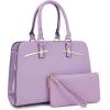 imagePurses for Women Handbag Wallet Tote Shoulder Hobo Bag Top Handle Satchel Purse Set 2pcs with 3 CompartmentsPurple