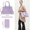 imagePurses for Women Handbag Wallet Tote Shoulder Hobo Bag Top Handle Satchel Purse Set 2pcs with 3 CompartmentsPurple