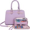 imagePurses for Women Handbag Wallet Tote Shoulder Hobo Bag Top Handle Satchel Purse Set 2pcs with 3 CompartmentsPurple