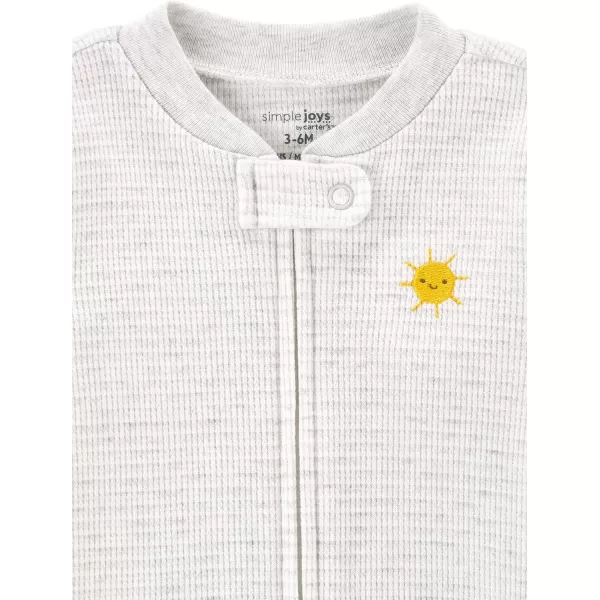 imageSimple Joys by Carters Baby 2Way Zip Thermal Footed Sleep and Play Pack of 2AnimalSun