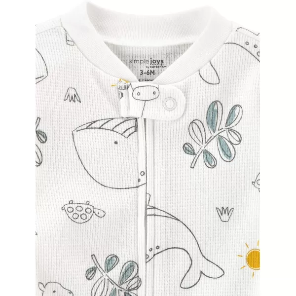 imageSimple Joys by Carters Baby 2Way Zip Thermal Footed Sleep and Play Pack of 2AnimalSun