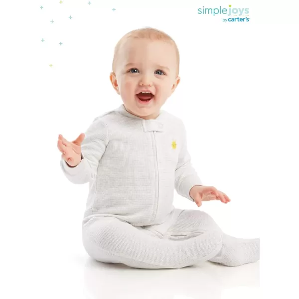 imageSimple Joys by Carters Baby 2Way Zip Thermal Footed Sleep and Play Pack of 2AnimalSun