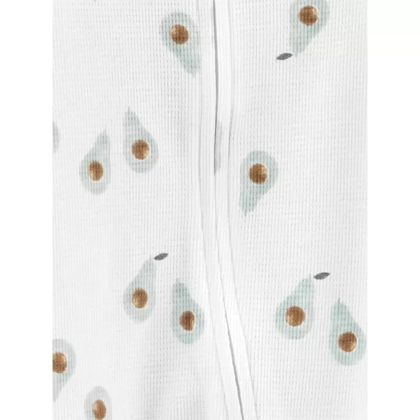 imageSimple Joys by Carters Baby 2Way Zip Thermal Footed Sleep and Play Pack of 2Mint Green StripeWhite Avocados
