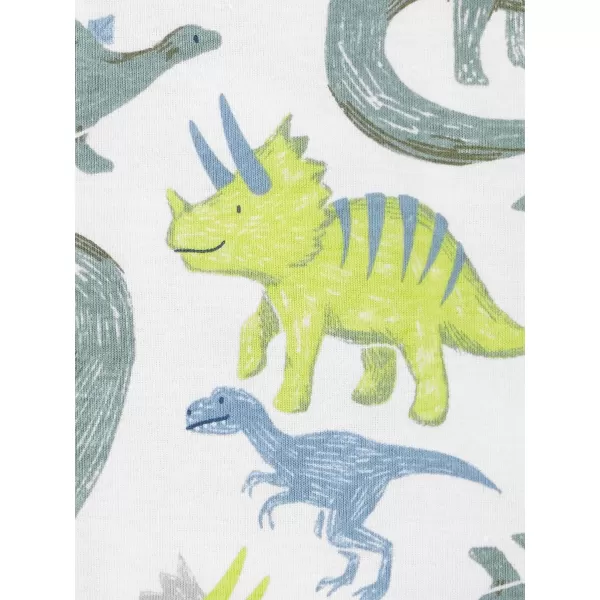 imageSimple Joys by Carters Baby Boys 3Pack Snug Fit Footless Cotton PajamasBlue StripeGreen TrucksWhite Dinosaur