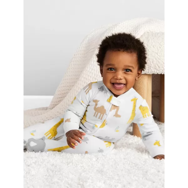 imageSimple Joys by Carters Baby Boys Fleece Footed Sleep and Play Pack of 2Blue AlligatorWhite Giraffe
