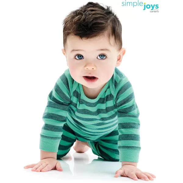 imageSimple Joys by Carters Baby Boys Jumpsuits Pack of 3 Green Rugby StripeGrey HeatherWhite Dinosaur 03 MonthsSimple Joys by Carters Baby Boys Jumpsuits Pack of 3 Green Rugby StripeGrey HeatherWhite Dinosaur 03 Months