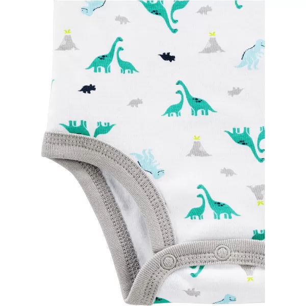 imageSimple Joys by Carters Baby Boys ShortSleeve Bodysuit Pack of 6MulticolorCarsDinosaurStripe