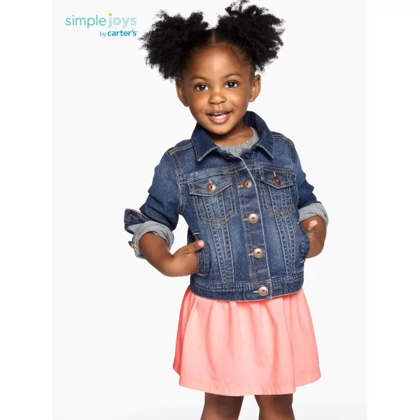 imageSimple Joys by Carters Baby Girls 2Pack Knit Scooters Skirt with Builtin ShortsNavy DotsPink