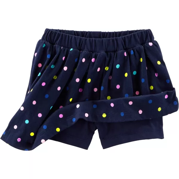 imageSimple Joys by Carters Baby Girls 2Pack Knit Scooters Skirt with Builtin ShortsNavy DotsPink