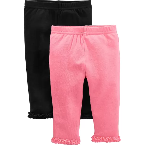 imageSimple Joys by Carters Baby Girls Pant Pack of 4BlackGrey HeartsPinkWhite Floral