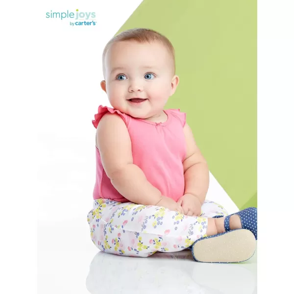 imageSimple Joys by Carters Baby Girls Pant Pack of 4BlackGrey HeartsPinkWhite Floral