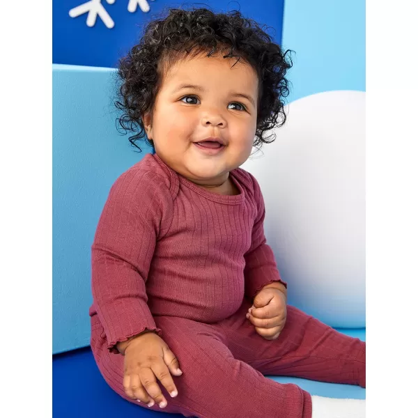 imageSimple Joys by Carters Baby Girls Textured Pants Pack of 4GreyPinkPlumWhite Flowers