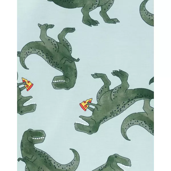 imageSimple Joys by Carters Boys LooseFit Polyester Pajama Set Pack of 2Aqua Blue DinosaurBlack TrucksGreen Camo