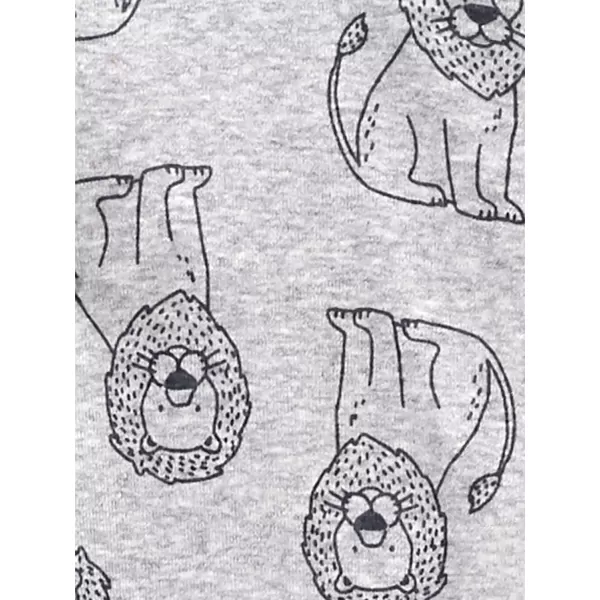 imageSimple Joys by Carters Boys SnugFit Footless Cotton Pajamas Pack of 3Gold StripeGrey LionWhite Animal