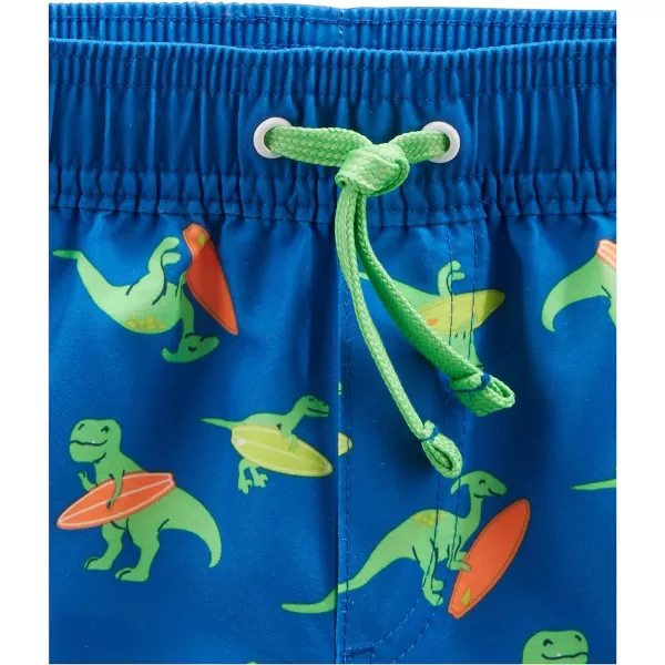 imageSimple Joys by Carters Boys Swimsuit Trunk and Rashguard SetBlue White Dinosaur